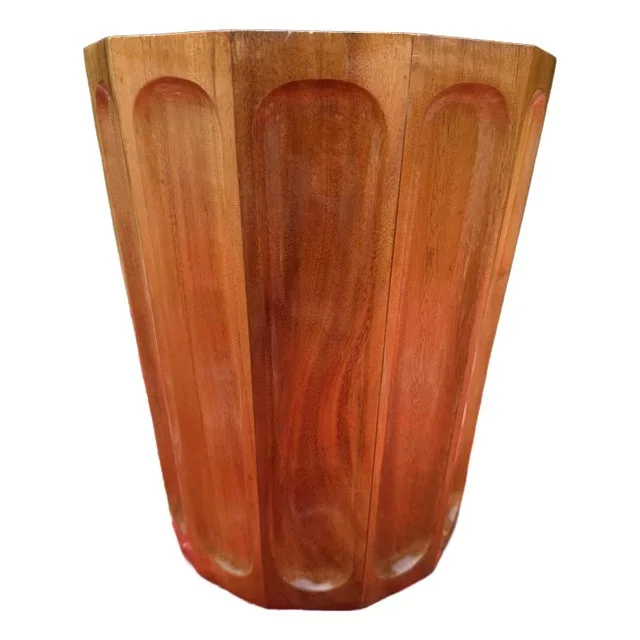 Mid 20th Century Danish Modern Style Teak Wastebasket