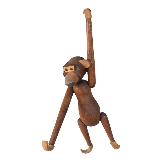 Mid 20th Century Kay Bojesen Style Wood Monkey