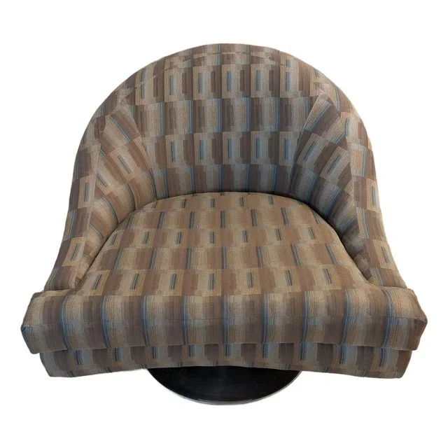 Mid-20th Century Milo Baughman Style Swivel Chair