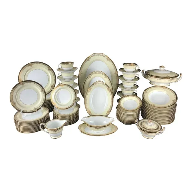 Mid 20th Century Noritake Valiere #4981 Dinnerware, Service for 12- 91 Pieces