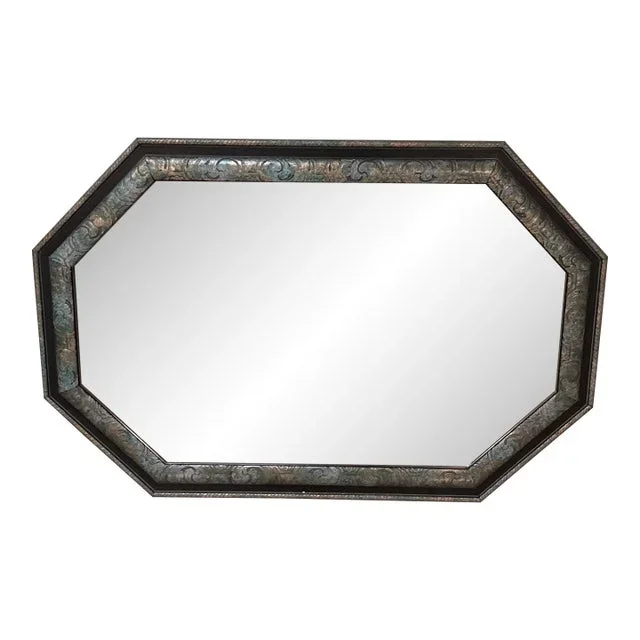 Mid 20th Century Rectangular Carolina Mirror Handmade Wood Frame