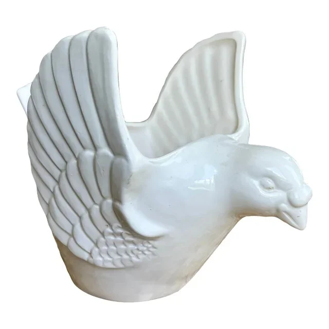 Mid 20th Century White Dove Bird Flower Pot