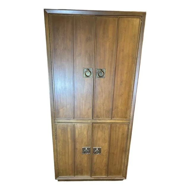 Mid 20th Century Wooden American of Martinsville Armoire With Mirror
