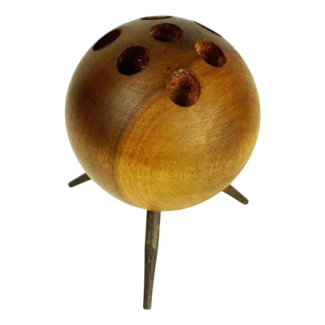 Mid-Century Austrian Walnut Candleholder attributed to Carl Auböck, 1950s