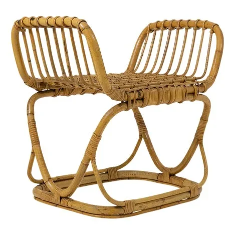 Mid-Century Bamboo Stool, 1950s