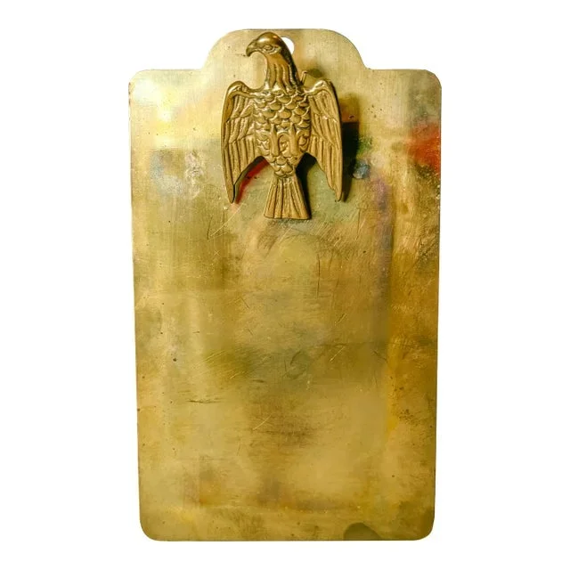 Mid Century Brass Eagle Mini Clipboard