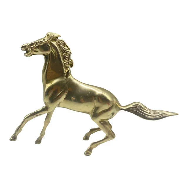 Mid-Century Brass Horse Statue