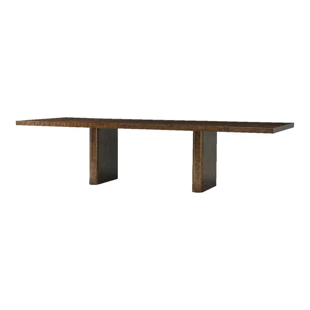 Mid Century Burl Extending Dining Table