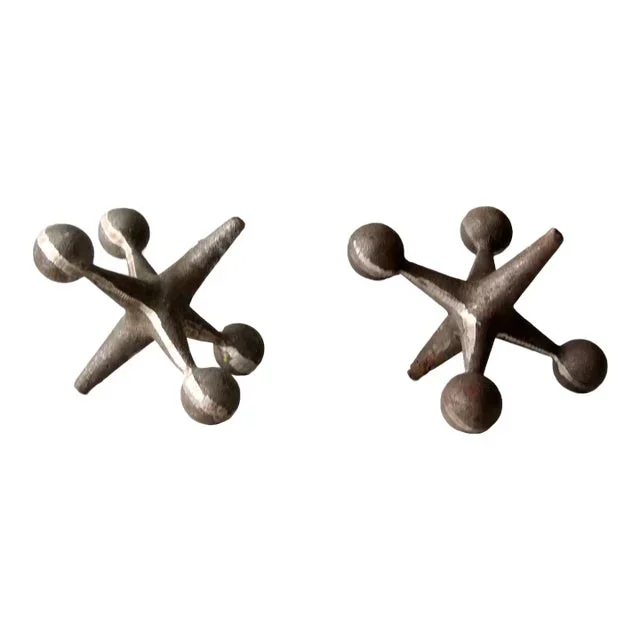 Mid-Century Cast Iron Jacks Pair