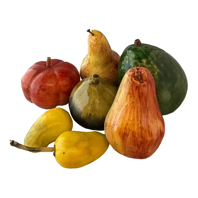 Mid-Century Ceramic Fruit – Set of 7