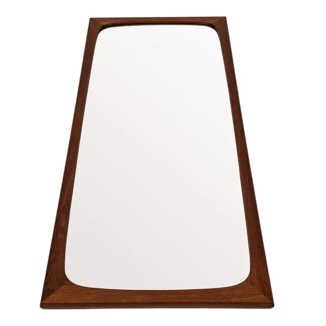 Mid-Century Danish Teak Hanging Wall Mirror by Aarhus Glasimport