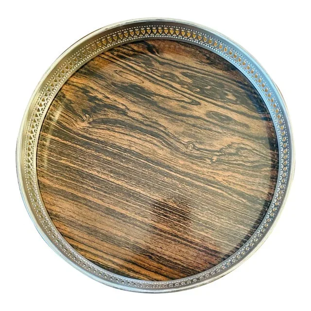 Mid Century Formica and Silver Plate Tray