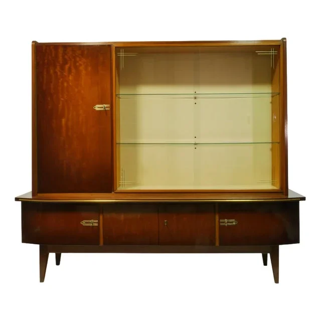 Mid-Century Highboard with Display Cabinet, Germany, 1968