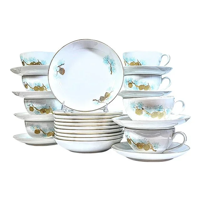 Mid-Century Holiday Tea Set – Set of 30