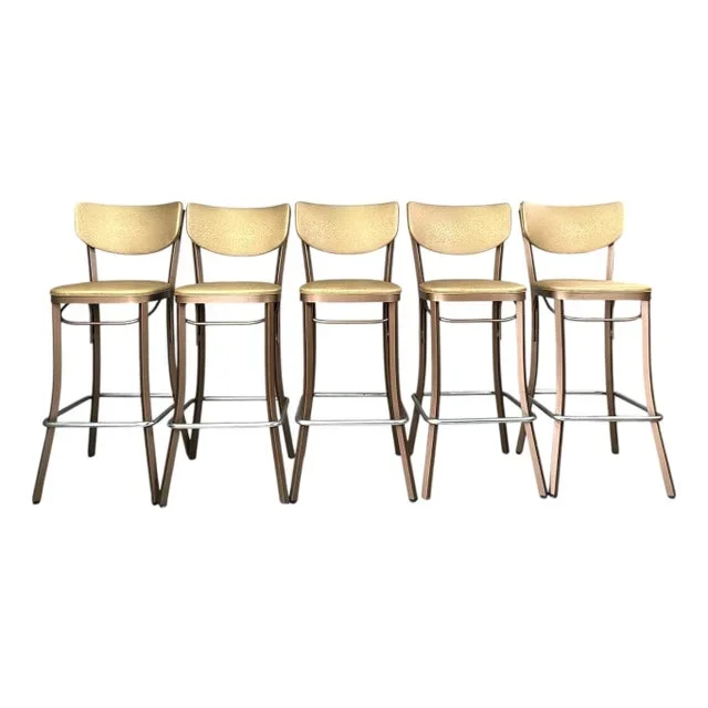 Mid Century Metal Art Bar Stools – Set of 5