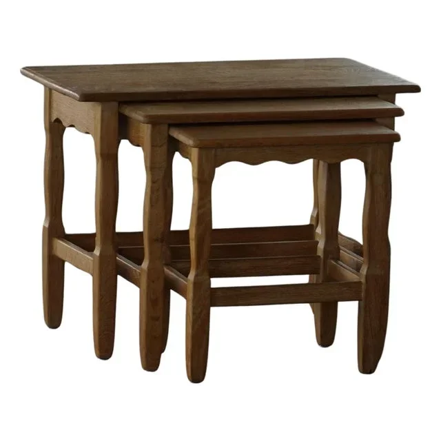 Mid-Century Modern Nesting Tables in Oak, 1960s, Set of 3
