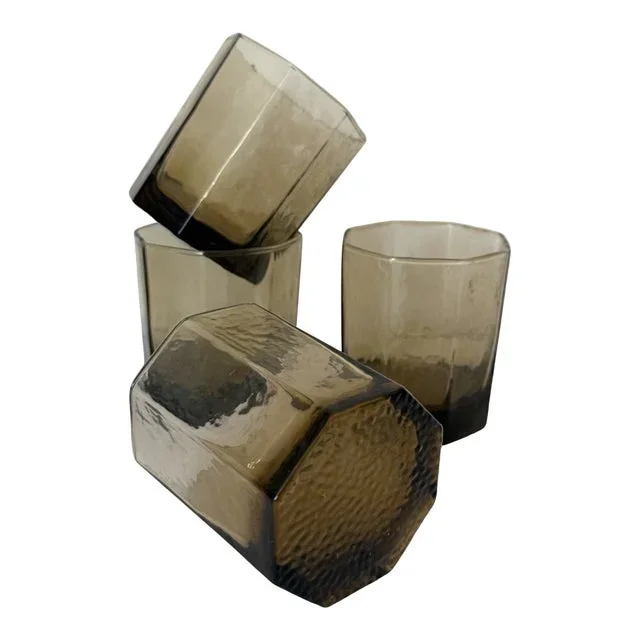 Mid Century Modern Old Fashioned Rocks Cocktail Barware Glasses – Set of 4