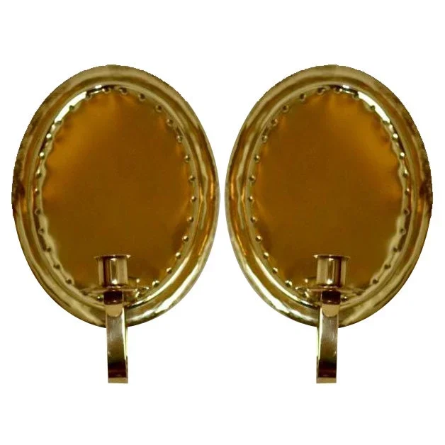 Mid-Century Modern Swedish Brass Sconces, Set of 2
