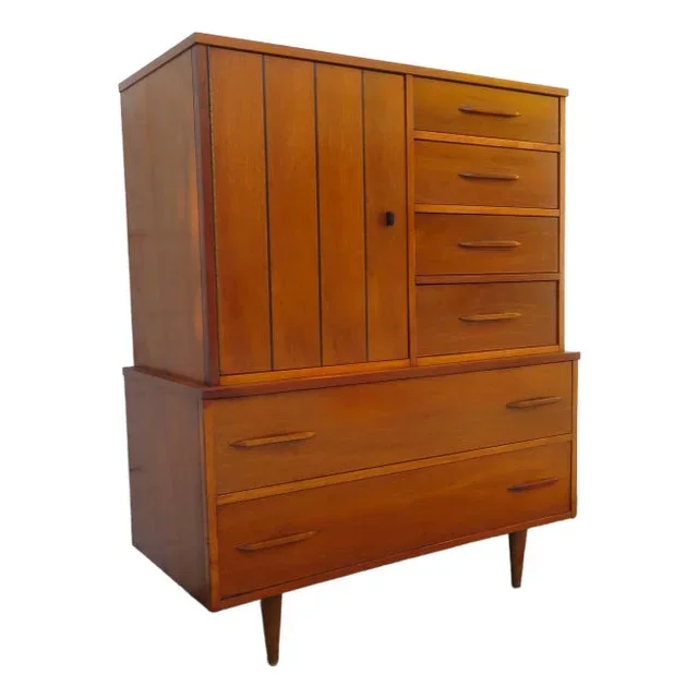 Mid Century Modern Tall Chest of Drawers Highboy 5955c