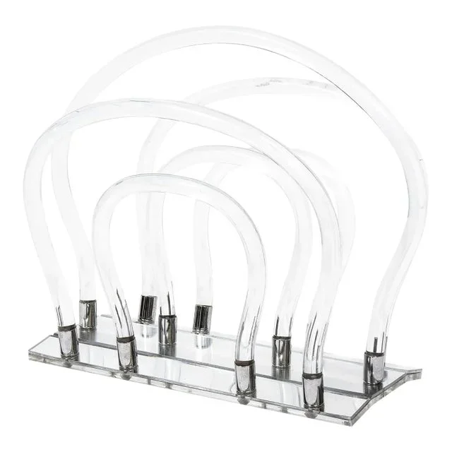 Mid-Century Modern Translucent Lucite Magazine Stand by Dorothy Thorpe