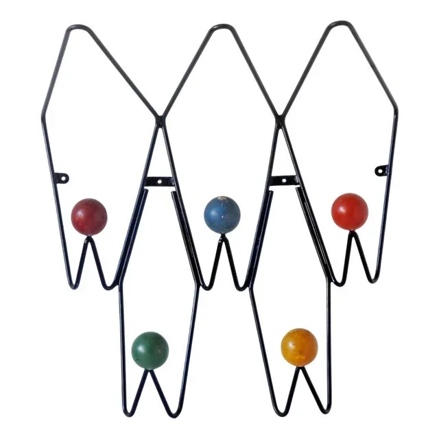 Mid-Century Modern Wall Coat Rack by Roger Feraud for Dupré-Hauser, 1950s
