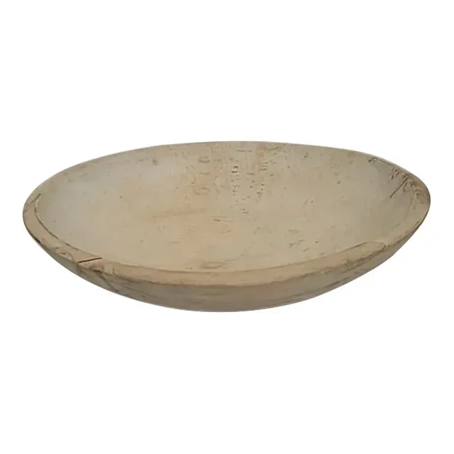 Mid-Century Modern Wooden Large Hand Carved Dough/Salad Bowl