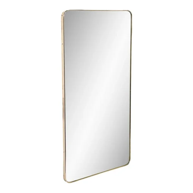 Mid-Century Modernist Rectangular Brass Wrapped Mirror