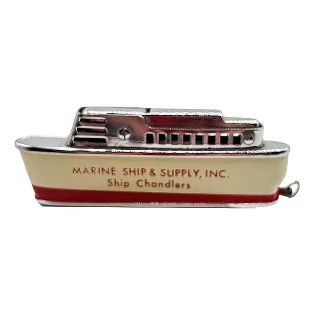 Mid-Century Novelty “Marine Ship & Supply” Cruise Ship Enameled Lighter