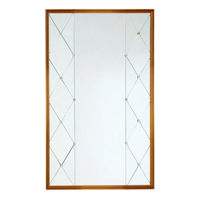 Mid-Century Scandinavian Segmented Harlequin Wall Mirror, 1950s