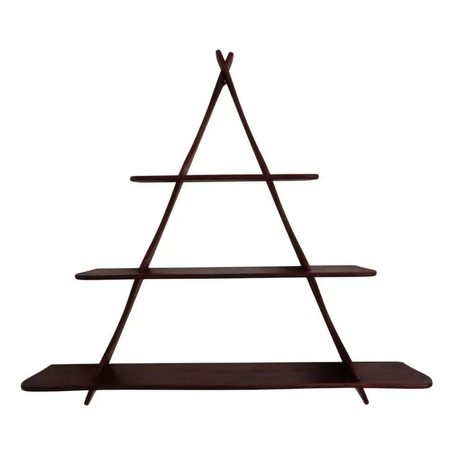 Mid-Century Triangular Teak Wall Shelf, Germany, 1960s