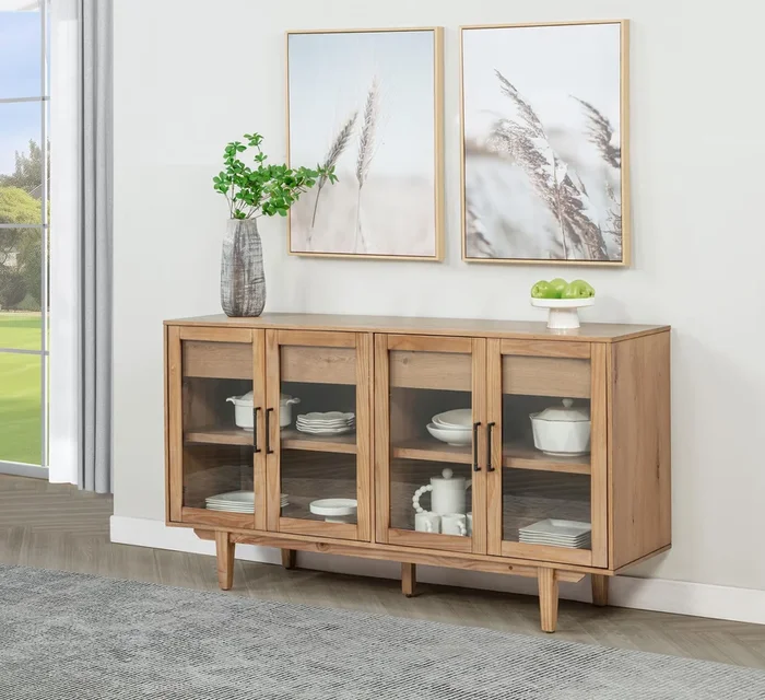 Middleton Natural 4-Door Sideboard with Dual Drawers