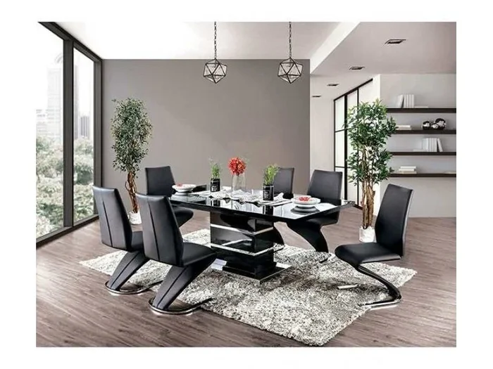 Midvale Black & Chrome 7-Piece Dining Room Set