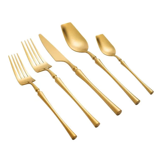 Millie Brushed Gold 20-Piece Flatware Set, Service for Four