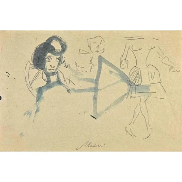 Mino Maccari, Sketch, Watercolor, 1930s