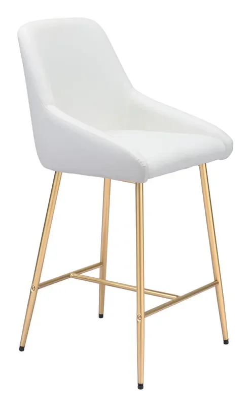 Mira Counter Chair White & Gold