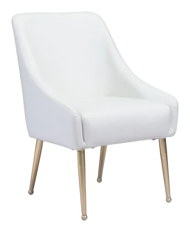 Mira Dining Chair White & Gold