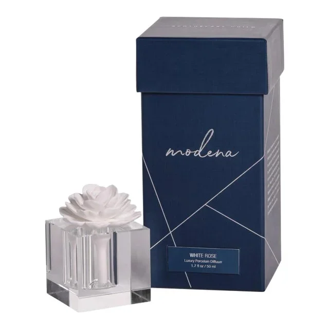 Modena Small Porcelain Diffuser, White Rose