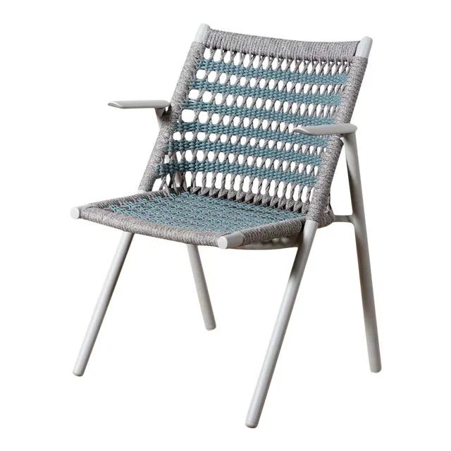 Modern Anatra Woven Outdoor Arm Chair by Janus Et Cie