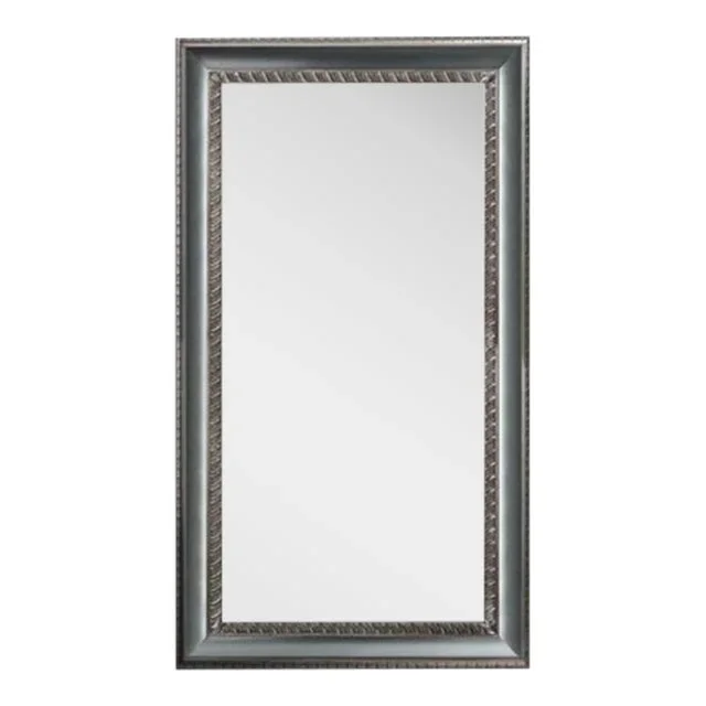 Modern Framed Mirror in Antique Silver by Vanzzini Arts + Decor