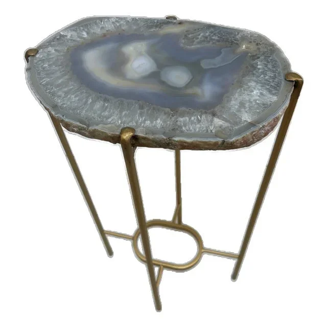 Modern Handcrafted Geode Drinks Table by Hastening Designs