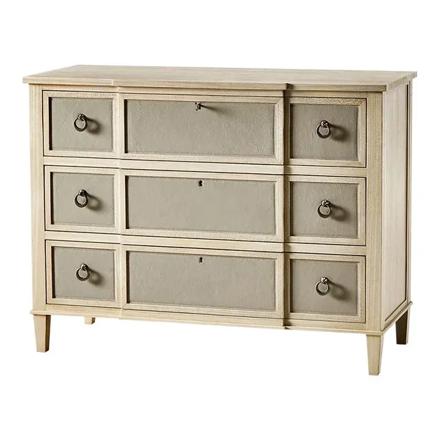 Modern Leather Front Chest of Drawers