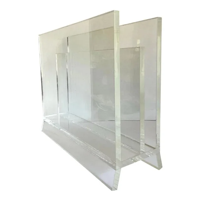 Modern Lucite Magazine Rack