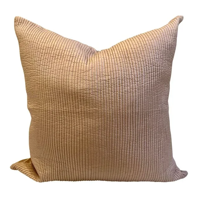 Modern Luxe Silk Linear Quilted Accent Euro Sham