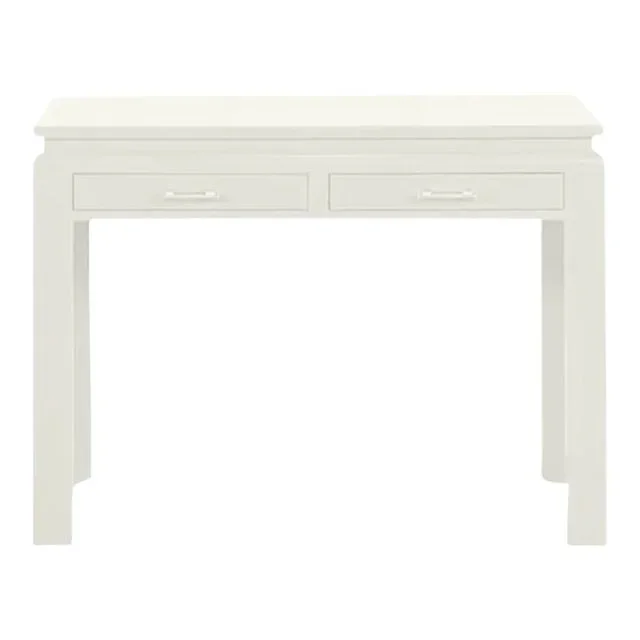 Modern Ming Writing Desk Custom Built and Lacquered White Dove Gloss