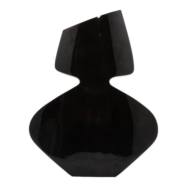 Modern Sculptural Vase in Black Shell by R&y Augousti