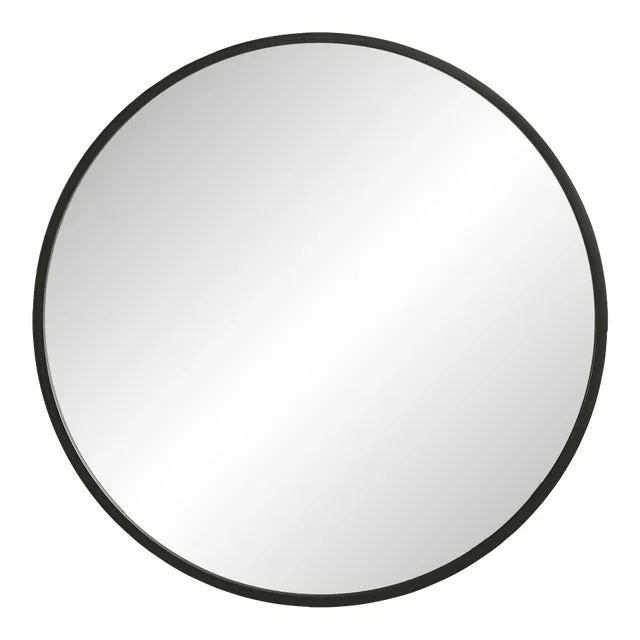 Modern Simplicity 43″ Round Mirror- Matte Black