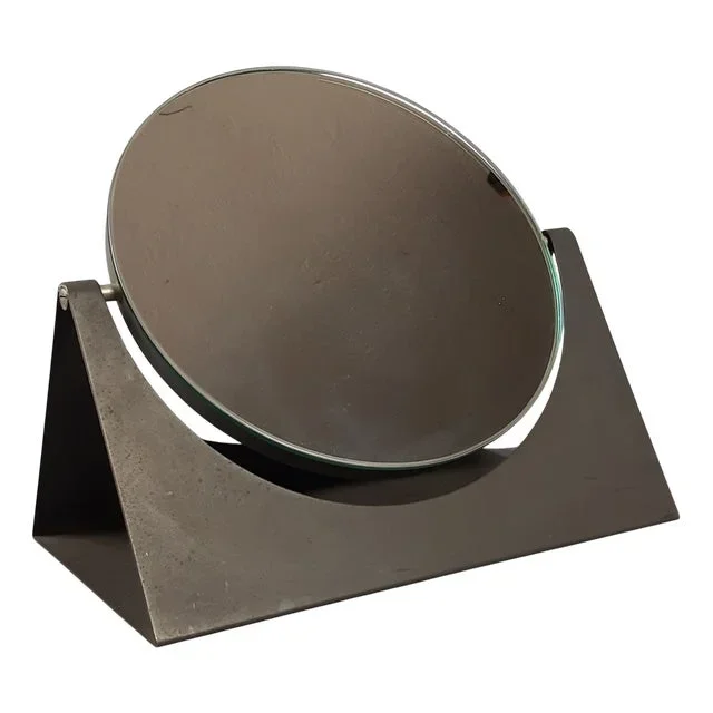 Modern Tilting Table Mirror in Metal and Wood, 1970s