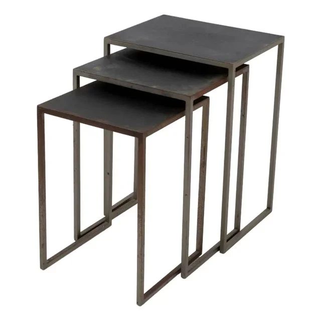 Modern Wrought Iron Nesting Tables, 3