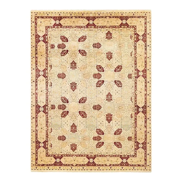 Mogul Collection Hand-Knotted Area Rug – Ivory 9′ 1″ x 12′ 0″