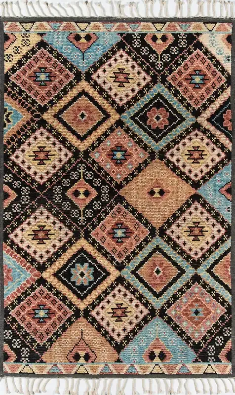 Momeni Nomad NOM-2 Black Hand Knotted Area Rugs